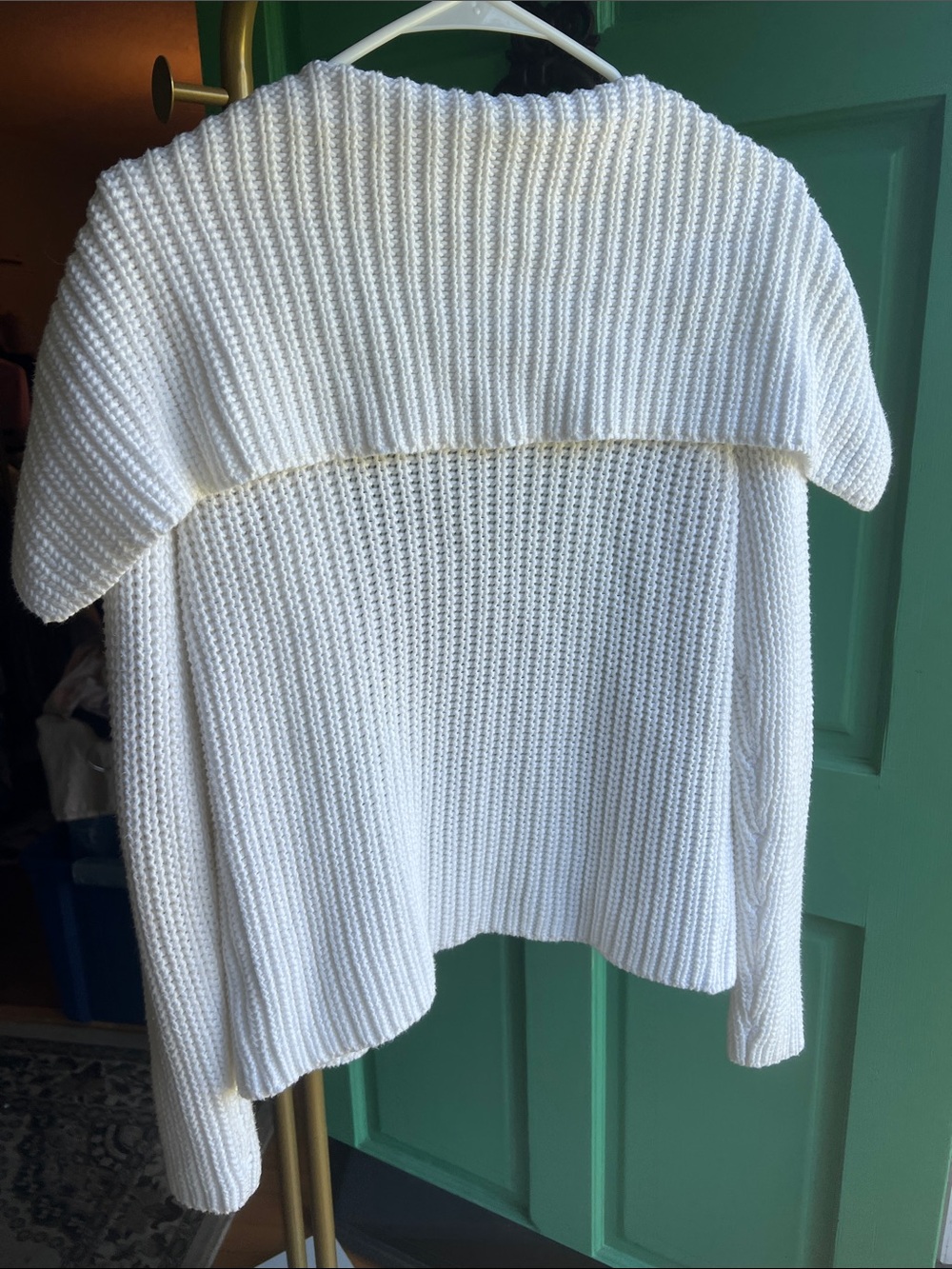 Talbots Cream Open-Front Ribbed Cardigan / oversized XS - Picture 4 of 7